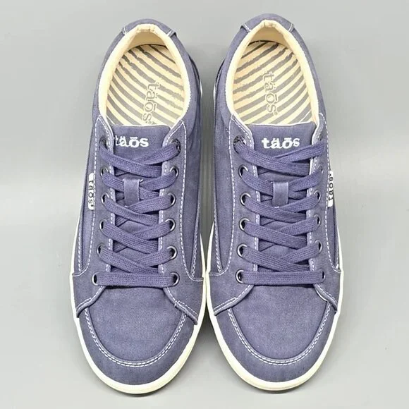 Taos Moc Star 2 Indigo Distressed Canvas Lace Up Shoes Women's Size 8 - Picture 10 of 12